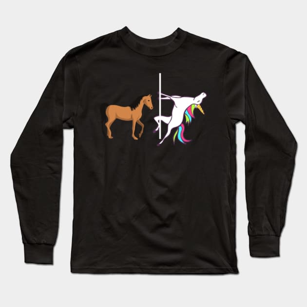 Horse Unicorn Long Sleeve T-Shirt by Kink4on
